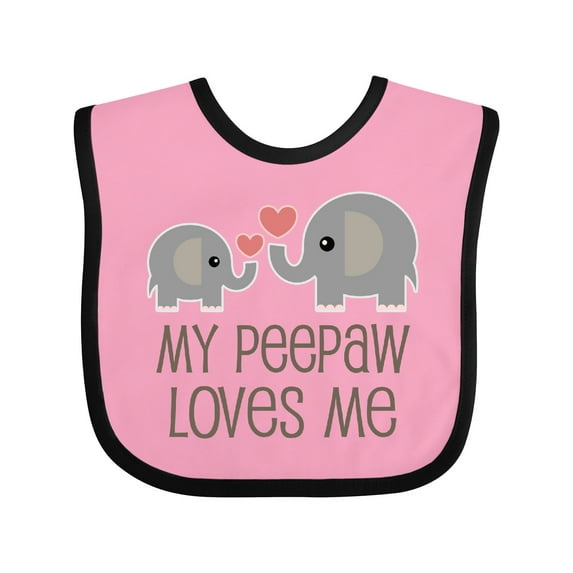 Inktastic My Peepaw Loves Me Grandchild Boys or Girls Baby Bib