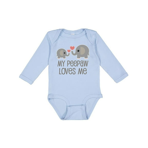 Inktastic My Peepaw Loves Me Grandchild Boys or Girls Long Sleeve Baby Bodysuit