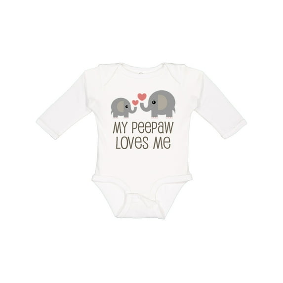 Inktastic My Peepaw Loves Me Grandchild Boys or Girls Long Sleeve Baby Bodysuit