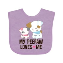 Inktastic My Peepaw Loves Me Granddaughter Girls Baby Bib