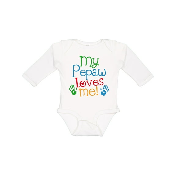 Inktastic My Pepaw Loves Me Grandchild Boys or Girls Long Sleeve Baby Bodysuit