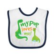 thumbnail image 1 of Inktastic My Pop Loves Me Dinosaur Boys Baby Bib, 1 of 4