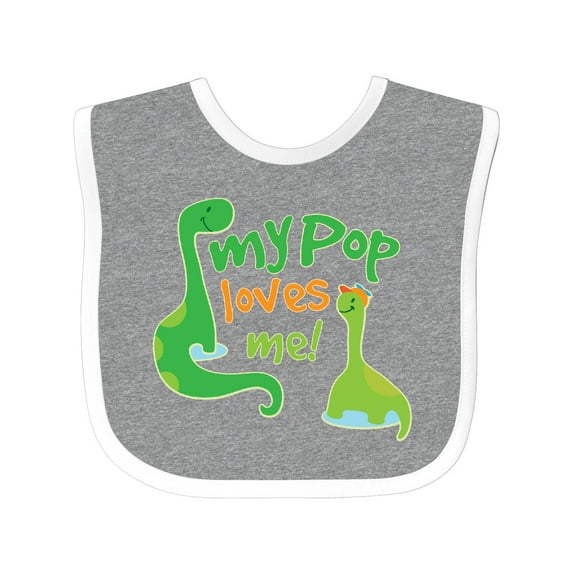 Inktastic My Pop Loves Me Dinosaur Boys Baby Bib