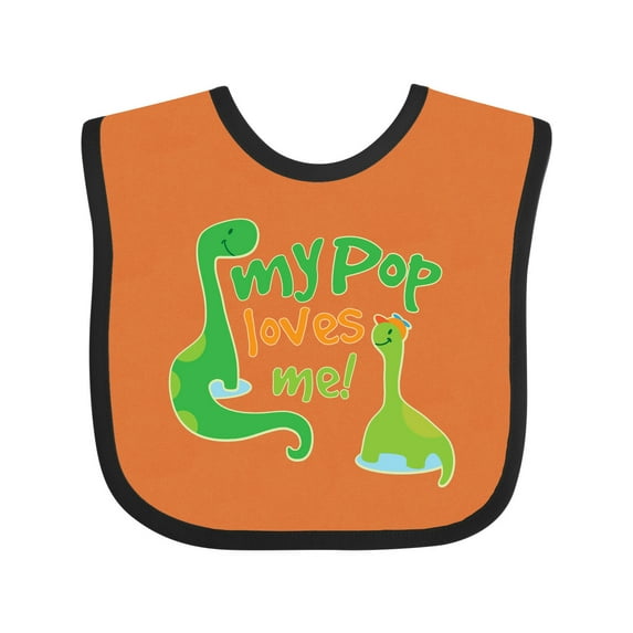 Inktastic My Pop Loves Me Dinosaur Boys Baby Bib