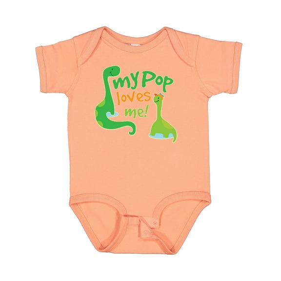 Inktastic My Pop Loves Me Dinosaur Boys Baby Bodysuit