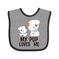 thumbnail image 1 of Inktastic My Pop Loves Me Grandson Puppy Boys Baby Bib, 1 of 4