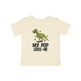 thumbnail image 1 of Inktastic My Pop Loves Me Kids Dinosaur Boys Baby T-Shirt, 1 of 5