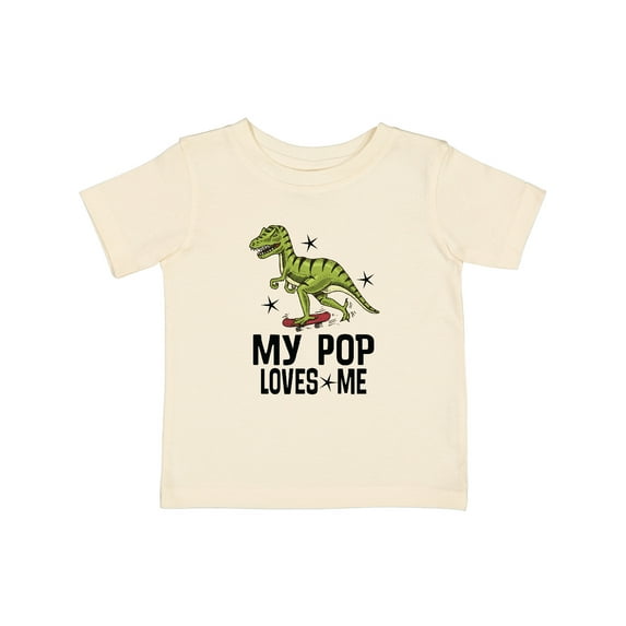 Inktastic My Pop Loves Me Kids Dinosaur Boys Baby T-Shirt