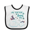 thumbnail image 1 of Inktastic My Pop Pop Loves Me Cute Polar Bears Boys or Girls Baby Bib, 1 of 4