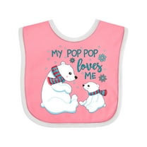 Inktastic My Pop Pop Loves Me Cute Polar Bears Boys or Girls Baby Bib