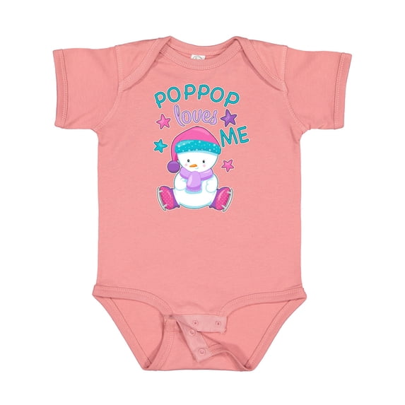 Inktastic My Pop Pop Loves Me- Cute Snow Baby Boys or Girls Baby Bodysuit