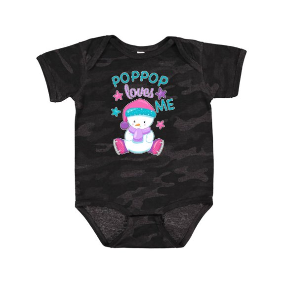 Inktastic My Pop Pop Loves Me- Cute Snow Baby Boys or Girls Baby Bodysuit
