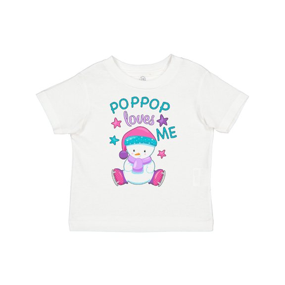 Inktastic My Pop Pop Loves Me Cute Snow Baby Boys or Girls Toddler T-Shirt
