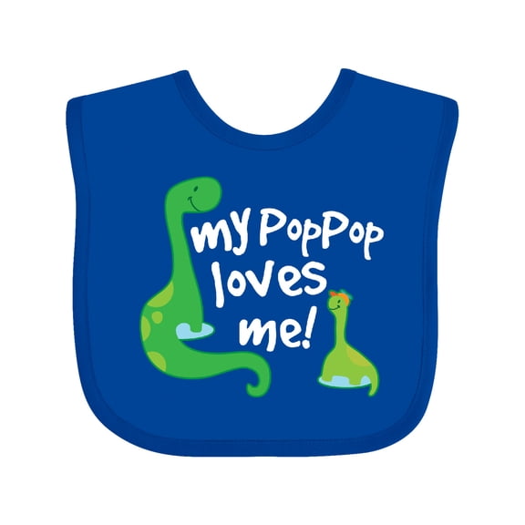 Inktastic My Pop Pop Loves Me Dinosaur Boys or Girls Baby Bib