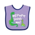thumbnail image 1 of Inktastic My Pop Pop Loves Me Dinosaur Boys or Girls Baby Bib, 1 of 4