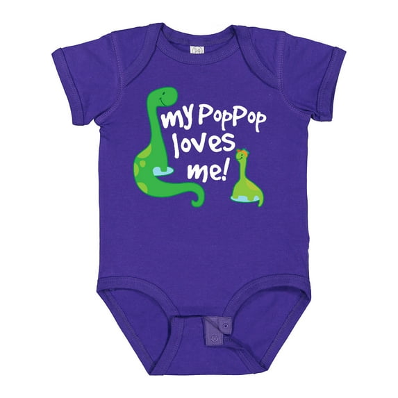 Inktastic My Pop Pop Loves Me Dinosaur Boys or Girls Baby Bodysuit