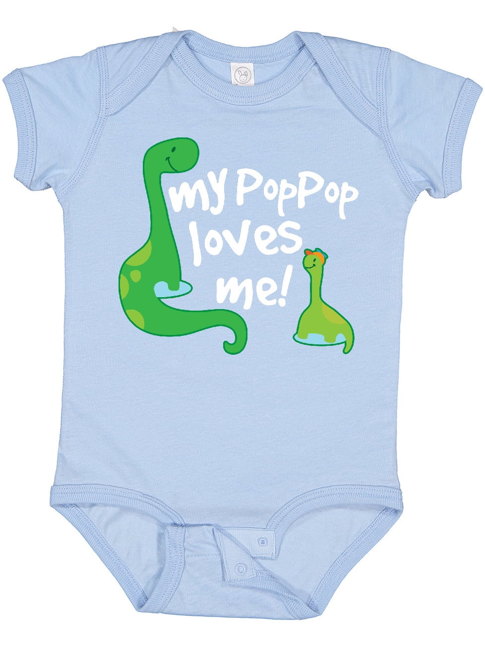Inktastic My Pop Pop Loves Me Dinosaur Boys or Girls Baby Bodysuit