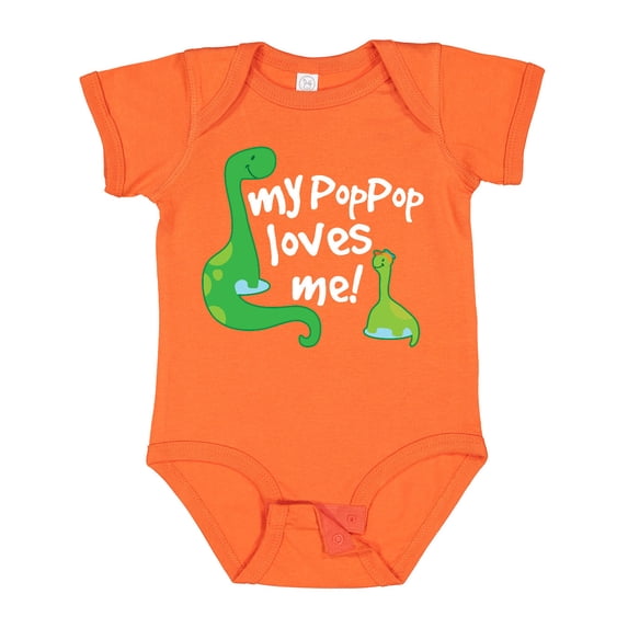 Inktastic My Pop Pop Loves Me Dinosaur Boys or Girls Baby Bodysuit