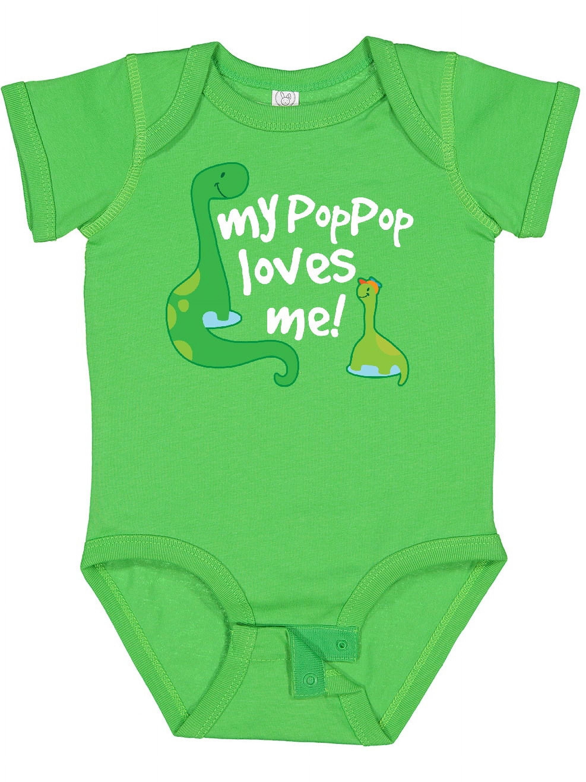 Inktastic My Pop Pop Loves Me Dinosaur Boys or Girls Baby Bodysuit