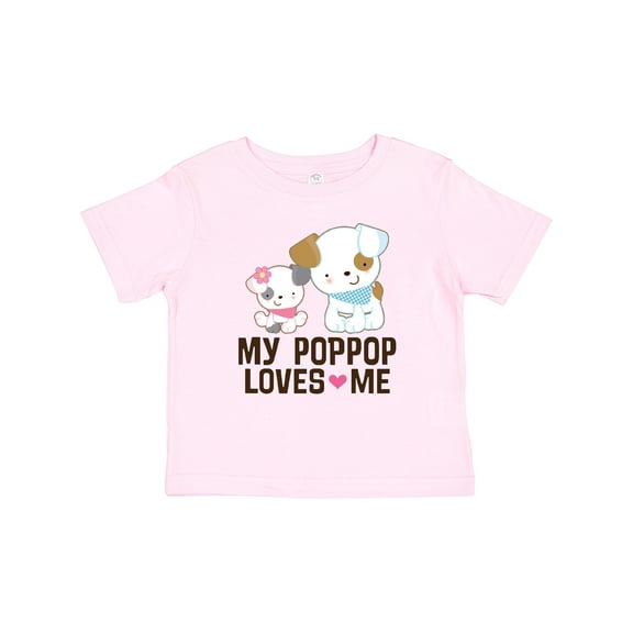 Inktastic My Pop Pop Loves Me Granddaughter Puppy Girls Baby T-Shirt