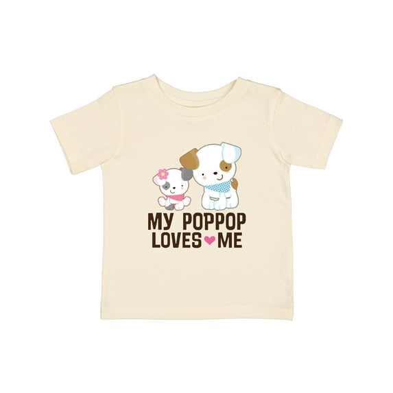 Inktastic My Pop Pop Loves Me Granddaughter Puppy Girls Baby T-Shirt