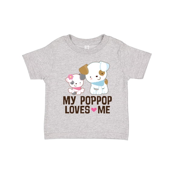 Inktastic My Pop Pop Loves Me Granddaughter Puppy Girls Toddler T-Shirt