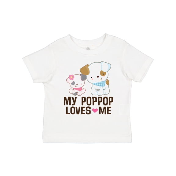 Inktastic My Pop Pop Loves Me Granddaughter Puppy Girls Toddler T-Shirt