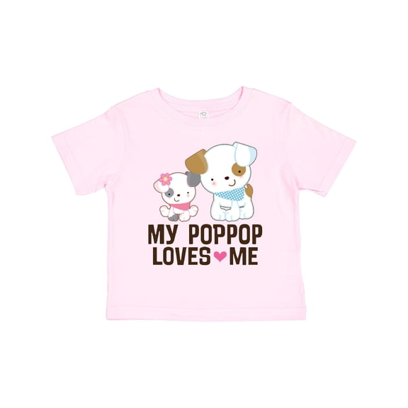 Inktastic My Pop Pop Loves Me Granddaughter Puppy Girls Toddler T-Shirt