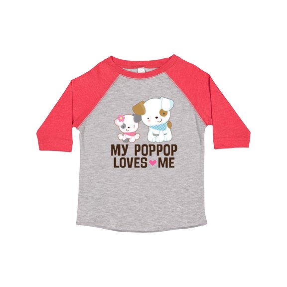 Inktastic My Pop Pop Loves Me Granddaughter Puppy Girls Toddler T-Shirt