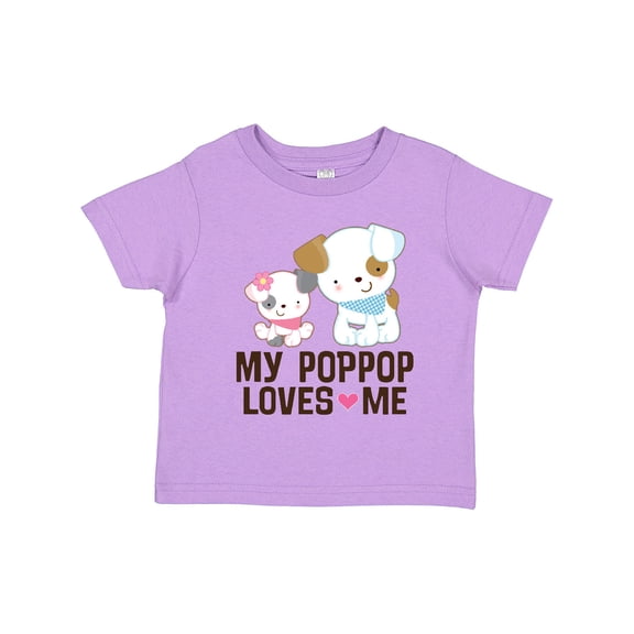 Inktastic My Pop Pop Loves Me Granddaughter Puppy Girls Toddler T-Shirt