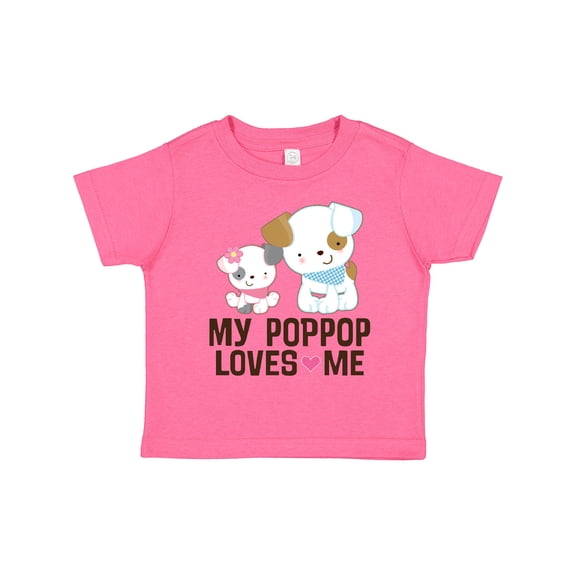 Inktastic My Pop Pop Loves Me Granddaughter Puppy Girls Toddler T-Shirt