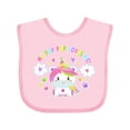 thumbnail image 1 of Inktastic My Pop Pop Loves Me with Cute Rainbow Unicorn Boys or Girls Baby Bib, 1 of 4