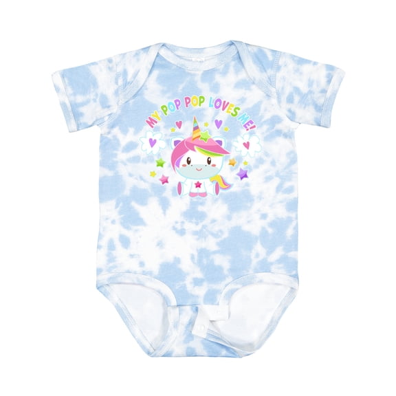 Inktastic My Pop Pop Loves Me with Cute Rainbow Unicorn Boys or Girls Baby Bodysuit