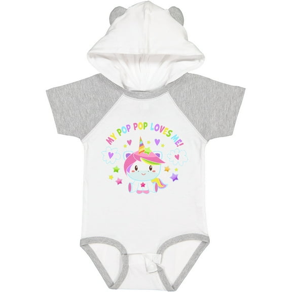 Inktastic My Pop Pop Loves Me with Cute Rainbow Unicorn Boys or Girls Baby Bodysuit