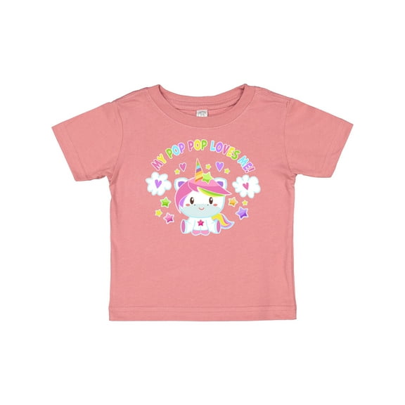 Inktastic My Pop Pop Loves Me with Cute Rainbow Unicorn Boys or Girls Baby T-Shirt