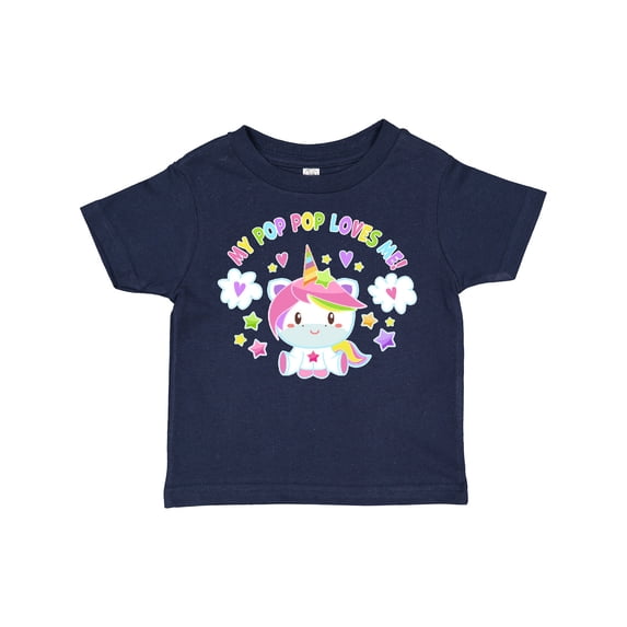 Inktastic My Pop Pop Loves Me with Cute Rainbow Unicorn Boys or Girls Toddler T-Shirt