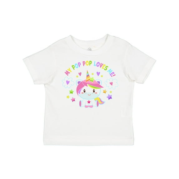 Inktastic My Pop Pop Loves Me with Cute Rainbow Unicorn Boys or Girls Toddler T-Shirt