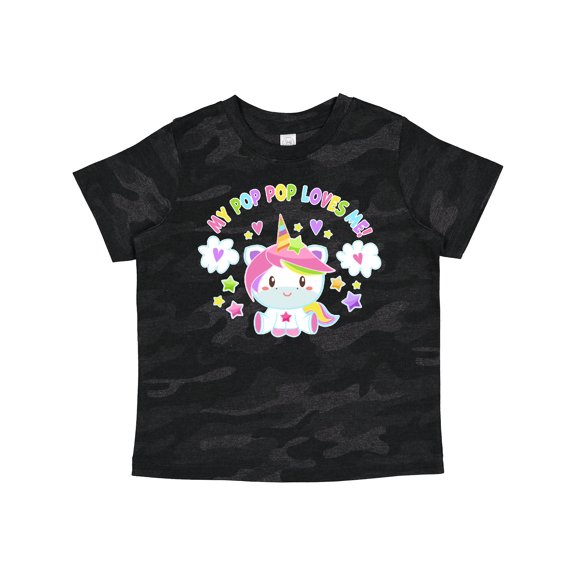 Inktastic My Pop Pop Loves Me with Cute Rainbow Unicorn Boys or Girls Toddler T-Shirt