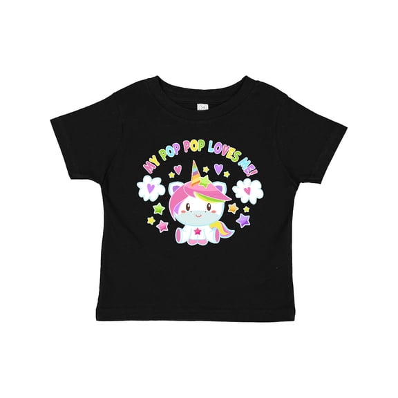 Inktastic My Pop Pop Loves Me with Cute Rainbow Unicorn Boys or Girls Toddler T-Shirt