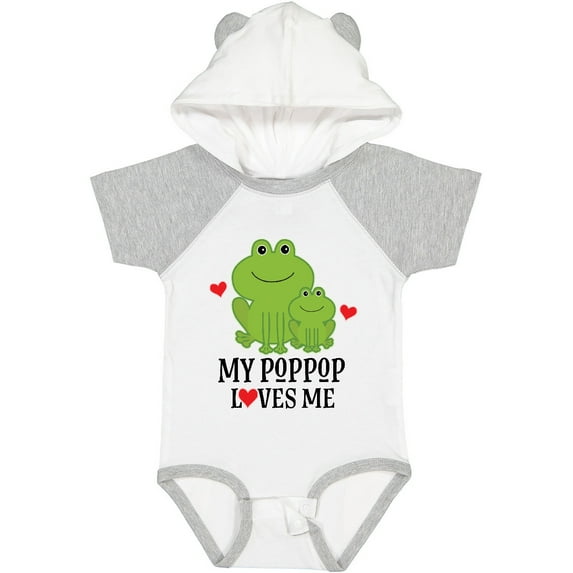 Inktastic My PopPop Loves Me Grandson Frog Boys Baby Bodysuit
