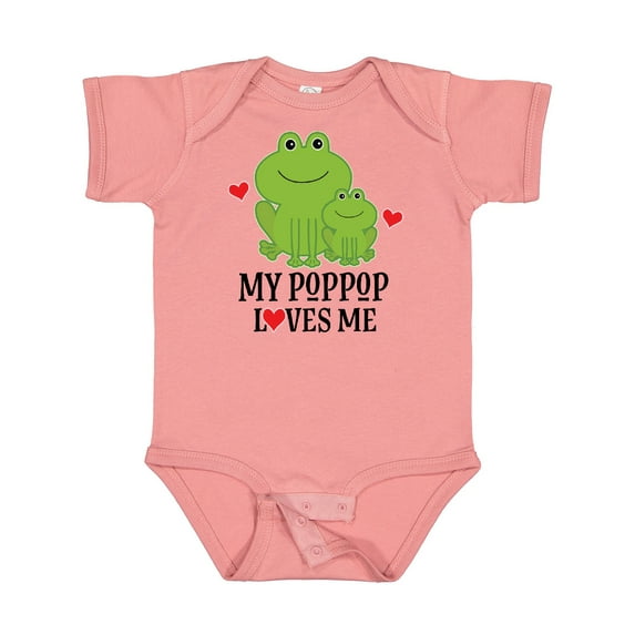 Inktastic My PopPop Loves Me Grandson Frog Boys Baby Bodysuit