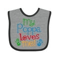thumbnail image 1 of Inktastic My Poppa Loves Me Boys or Girls Baby Bib, 1 of 4