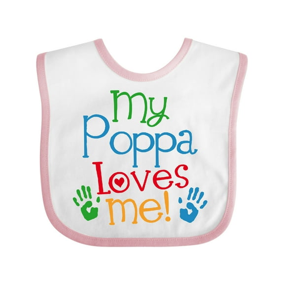 Inktastic My Poppa Loves Me Boys or Girls Baby Bib