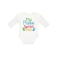 thumbnail image 1 of Inktastic My Poppa Loves Me Boys or Girls Long Sleeve Baby Bodysuit, 1 of 5