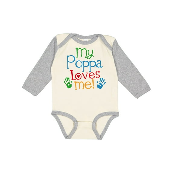 Inktastic My Poppa Loves Me Boys or Girls Long Sleeve Baby Bodysuit