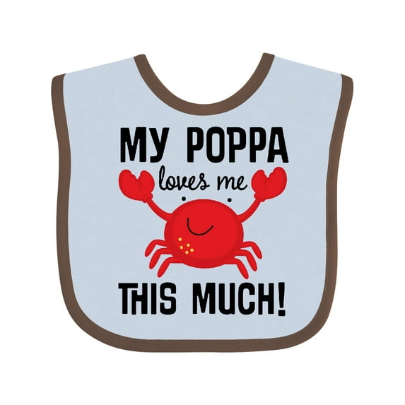 Inktastic My Poppa Loves Me Childs Crab Boys or Girls Baby Bib