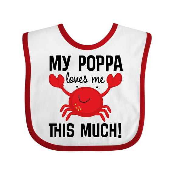 Inktastic My Poppa Loves Me Childs Crab Boys or Girls Baby Bib