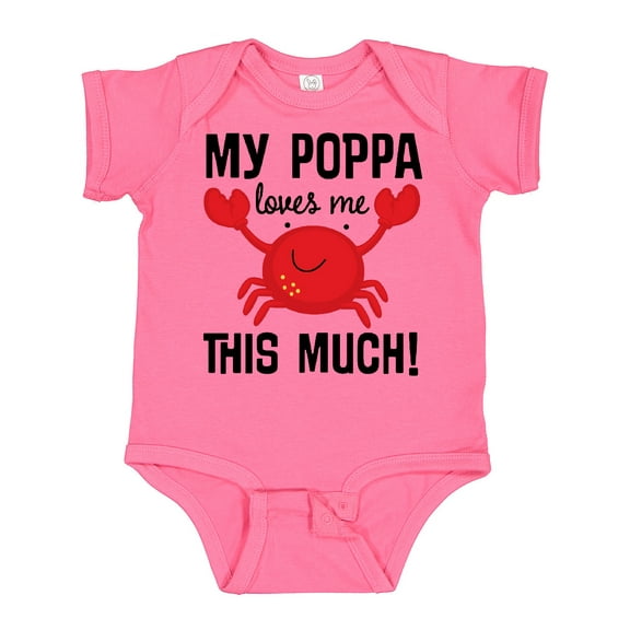 Inktastic My Poppa Loves Me Childs Crab Boys or Girls Baby Bodysuit