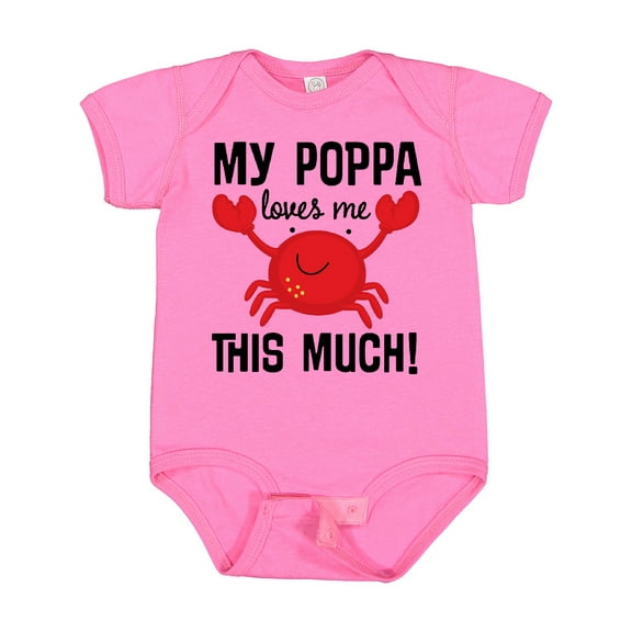 Inktastic My Poppa Loves Me Childs Crab Boys or Girls Baby Bodysuit
