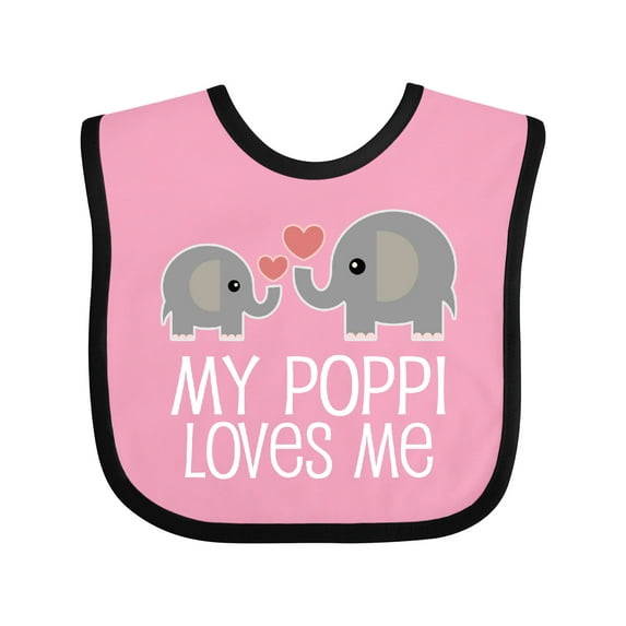 Inktastic My Poppi Grandpa Loves Me Boys or Girls Baby Bib